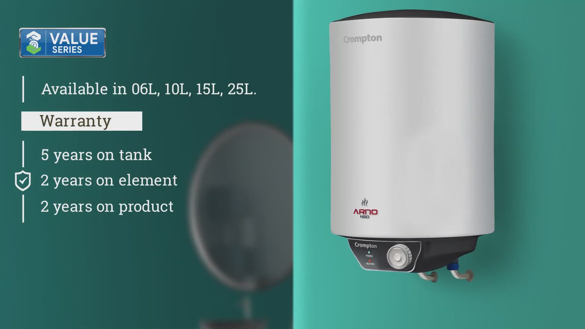 Crompton Arno Neo Crompton Electric Geyser Crompton Arno Neo Water