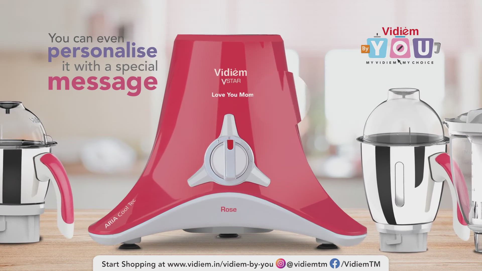 Vidiem Vtron Max 1000 Watts Mixer Grinder (Black, Green, Jars