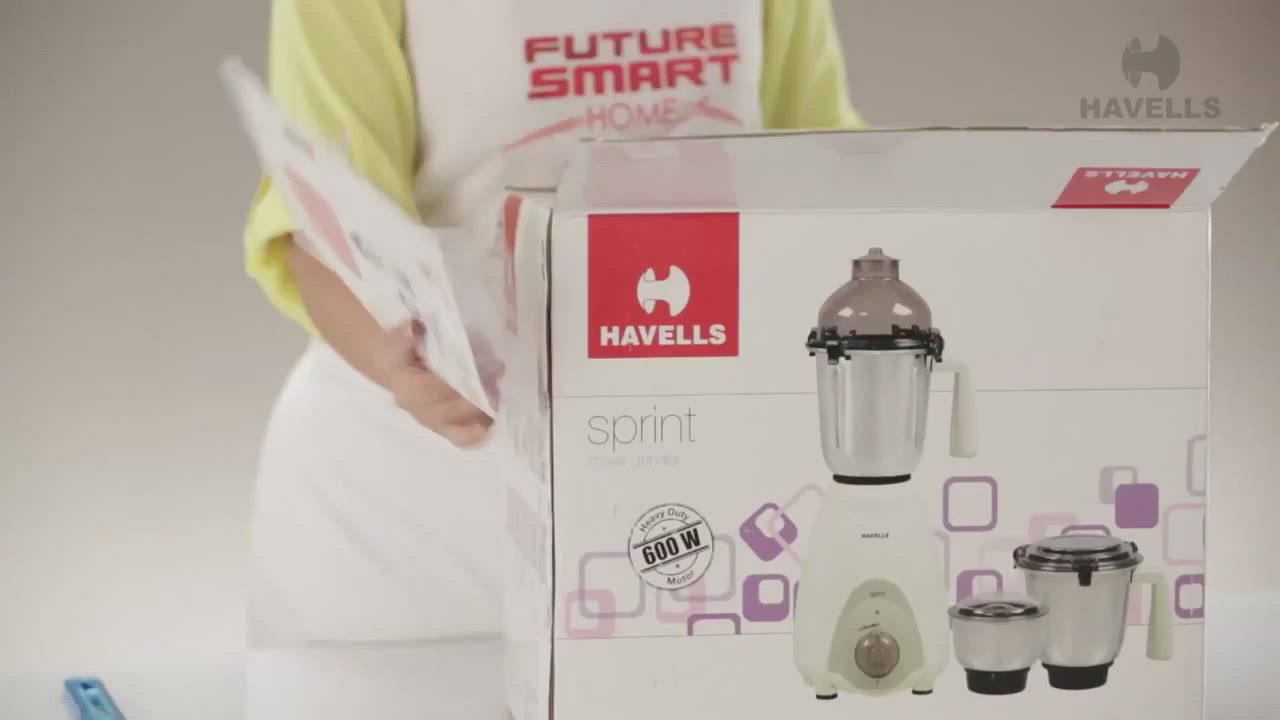 HAVELLS Sprint 600 Watts Jars Mixer Grinder (Grey, Green) in