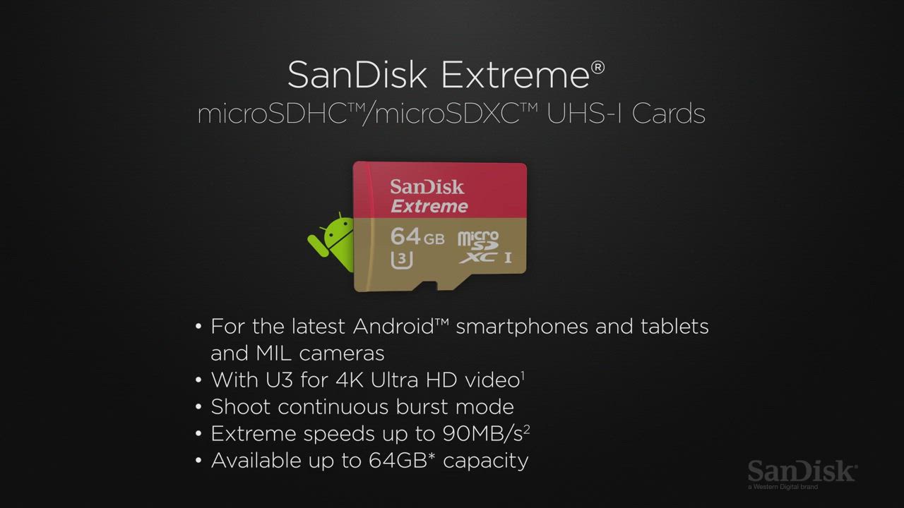 SanDisk Extreme micro SDHC/ micro SDXC UHS-I 64GB Memory