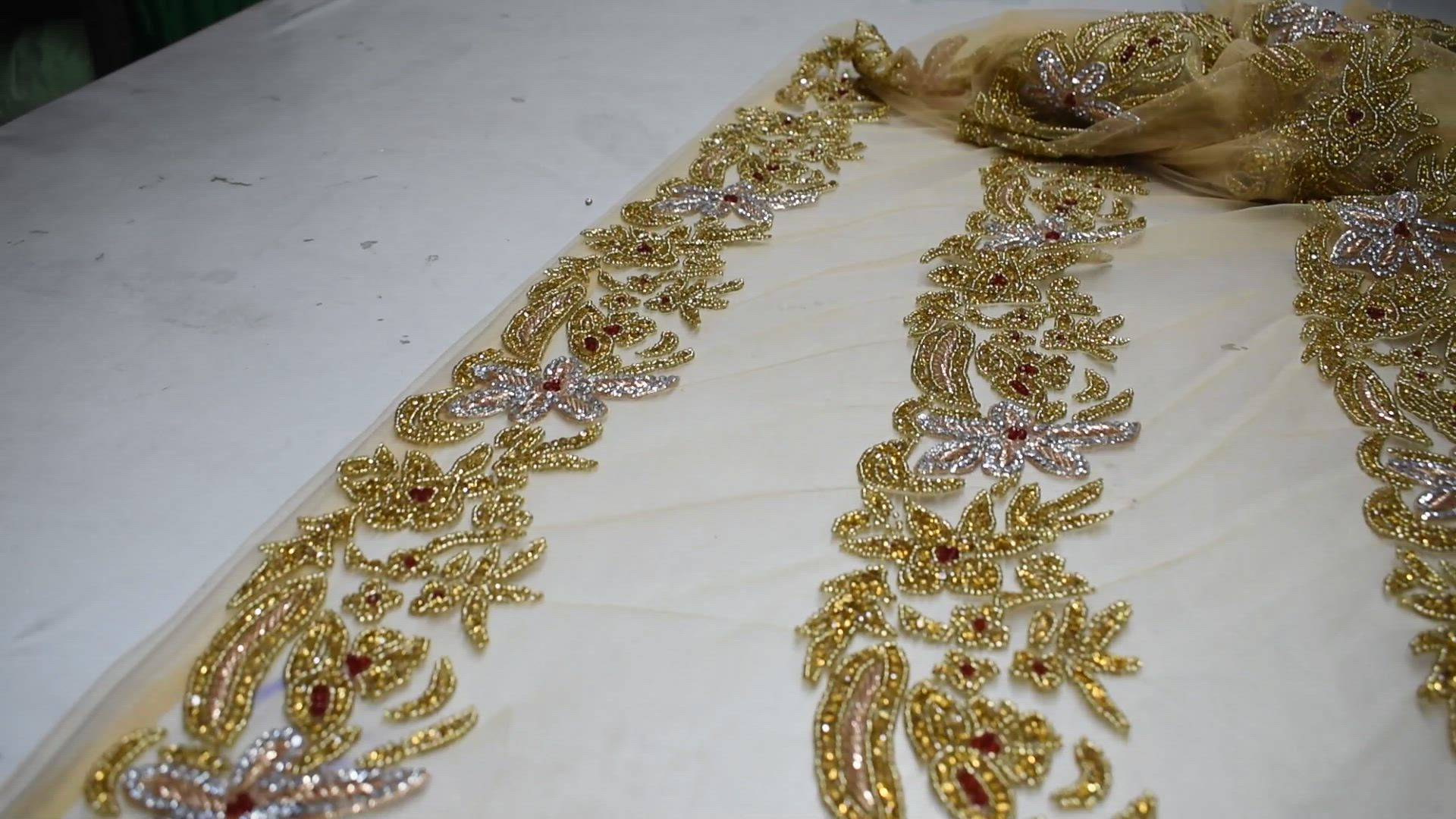 New Multi Craft Mesh Bead Lace Wedding Dress Neck Beaded Sequins