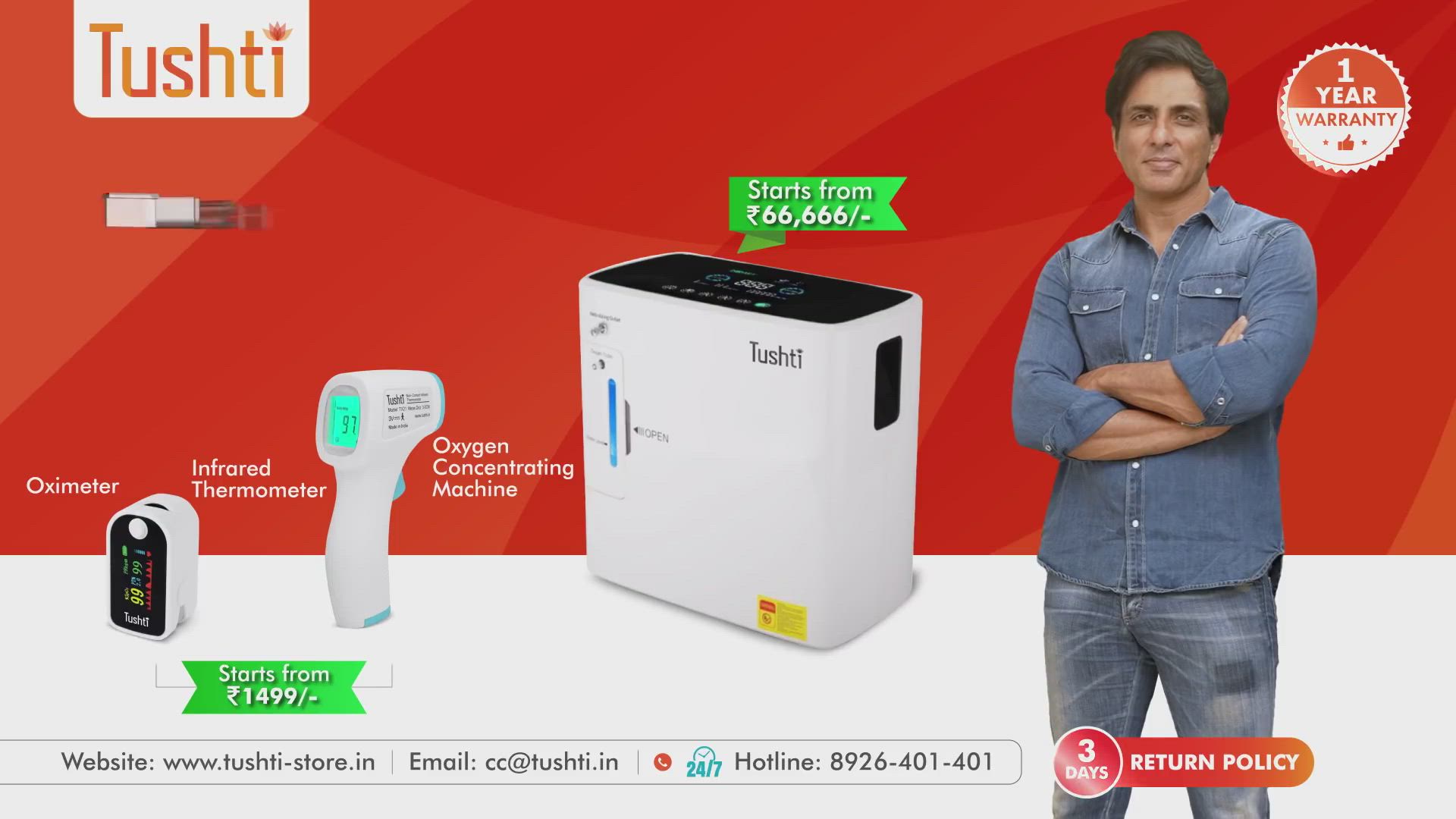 Tushti V5 -5 Lpm at 93% Oxygen Concentration Medical Hospital